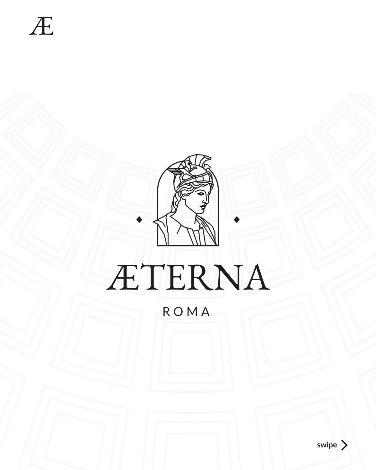 Marchio Æterna Roma su fondo crema