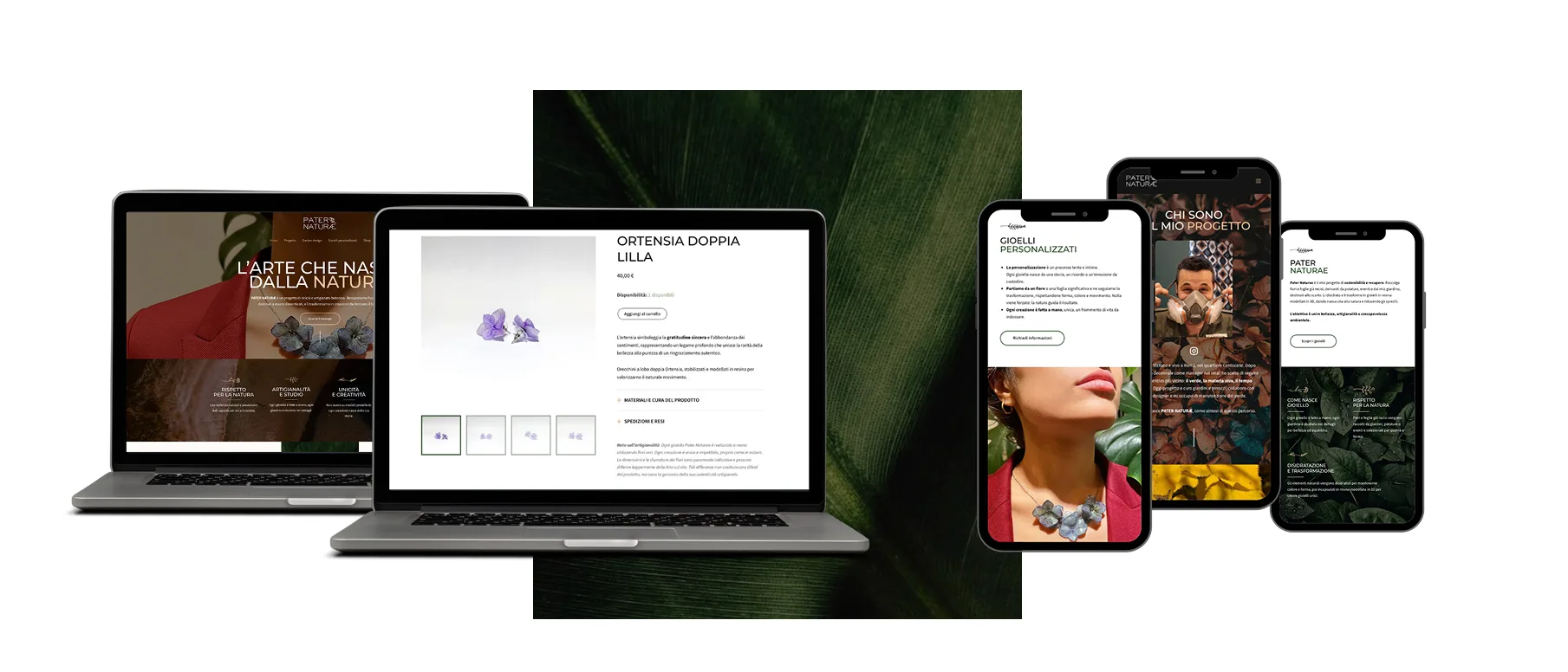 Il sito Pater Naturæ su desktop e mobile